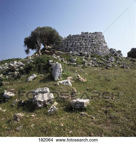 Picture - Prehistoric neolithic remains of Talayotic culture, Menorca, Balearic Islands, Spain . Fotosearch