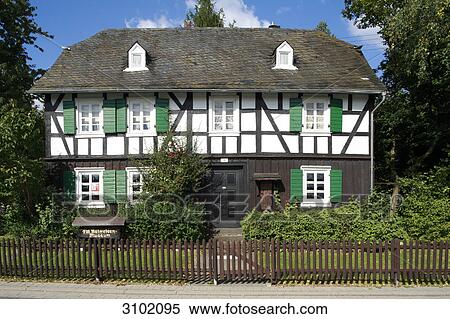 Stock Photography - Raiffeisenhaus, Flammersfeld, Rhineland-Palatinate, Germany . Fotosearch