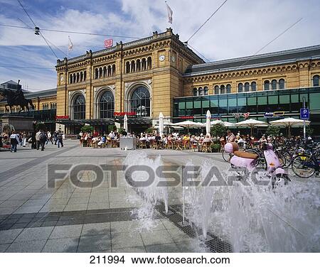 Picture - Railroad station in city, Hanover Central Station, Hanover, Germany . Fotosearch
