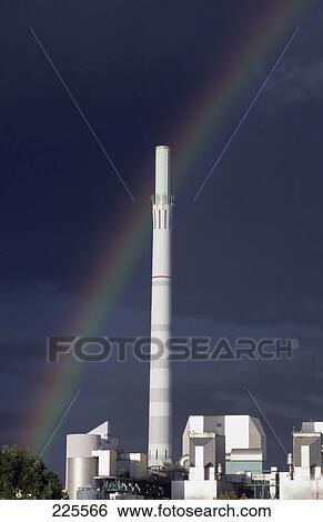 Stock Photograph - Rainbow over city, Stuttgart, Baden-Wuerttemberg, Germany . Fotosearch
