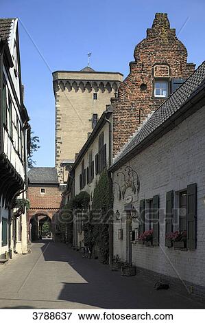 Stock Photo - Rheintor and Zollturm, Zons, Dormagen, North Rhine-Westphalia, Germany, Europe . Fotosearch