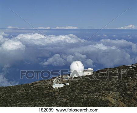 Roque De Los Muchachos Observatory on hill against cloudy sky, La Palma, Canary Islands, Spain View Large Photo Image Stock Photo - Roque De Los Muchachos Observatory on hill against cloudy sky, La Palma, Canary Islands, Spain . Fotosearch
