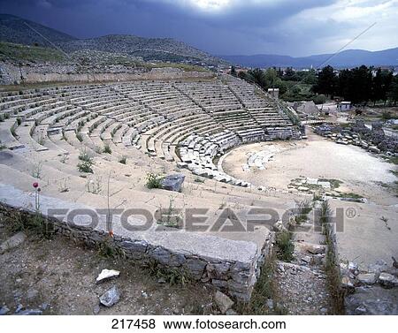 Ruins of Amphitheater, Philippi, Macedonia, Greece View Large Photo Image Stock Photo - Ruins of Amphitheater, Philippi, Macedonia, Greece . Fotosearch