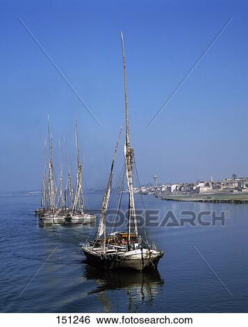 Sailboats in river, River Nile, Egypt View Large Photo Image Stock Photograph - Sailboats in river, River Nile, Egypt . Fotosearch