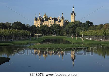 Schwerin Castle and palace garden, Schwerin, Germany View Large Photo Image Stock Image - Schwerin Castle and palace garden, Schwerin, Germany . Fotosearch