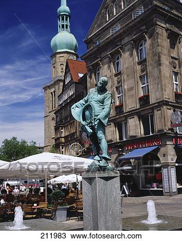 Sculpture and fountain in front of restaurant, Dortmund, Germany View Large Photo Image Stock Image - Sculpture and fountain in front of restaurant, Dortmund, Germany . Fotosearch