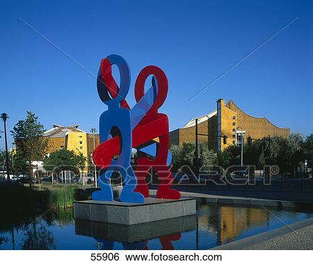 Stock Photograph - Sculpture in front of concert hall, Berlin, Germany, Europe . Fotosearch