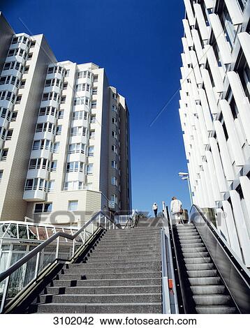 Stock Image - Skyscrapers, Essen, North Rhine-Westphalia, Germany . Fotosearch