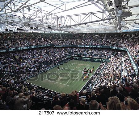 Stock Photo - Spectators in stadium, Gerry Weber Stadium, Halle, North Rhine Westphalia, Germany . Fotosearch