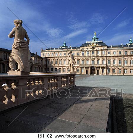 Statue in front of palace, Rastatt Palace, Baden Wurttemberg, Germany View Large Photo Image Stock Image - Statue in front of palace, Rastatt Palace, Baden Wurttemberg, Germany . Fotosearch