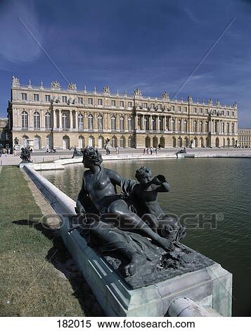 Statue on pond side, Versailles, Paris, France View Large Photo Image Stock Photography - Statue on pond side, Versailles, Paris, France . Fotosearch