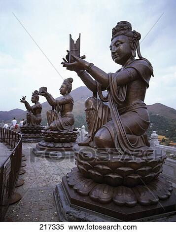 Statues in monastery, Po Lin Monastery, Lantau, Hong Kong, China View Large Photo Image Stock Photography - Statues in monastery, Po Lin Monastery, Lantau, Hong Kong, China . Fotosearch