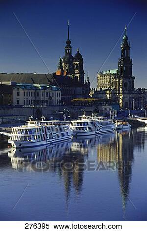 Steamboats at harbor, Elbe River, Church of Our Lady, Hofkirche, Bruhl Terrace, Dresden, Saxony, Germany View Large Photo Image Stock Photography - Steamboats at harbor, Elbe River, Church of Our Lady, Hofkirche, Bruhl Terrace, Dresden, Saxony, Germany . Fotosearch