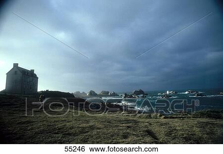 Storm clouds over sea, Brittany, France View Large Photo Image Stock Photograph - Storm clouds over sea, Brittany, France . Fotosearch