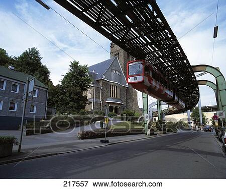 Suspension bridge, Wuppertal, Germany, low angle view View Large Photo Image Stock Photo - Suspension bridge, Wuppertal, Germany, low angle view . Fotosearch