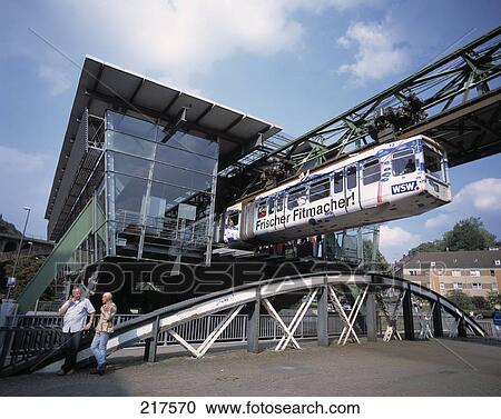 Suspension monorail at station, Zoo Stadium, Wuppertal Schwebebahn, Wuppertal, North Rhine-Westphalia, Germany View Large Photo Image Stock Image - Suspension monorail at station, Zoo Stadium, Wuppertal Schwebebahn, Wuppertal, North Rhine-Westphalia, Germany . Fotosearch
