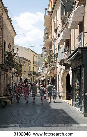 Taormina, Sicily, Italy View Large Photo Image Stock Photo - Taormina, Sicily, Italy . Fotosearch