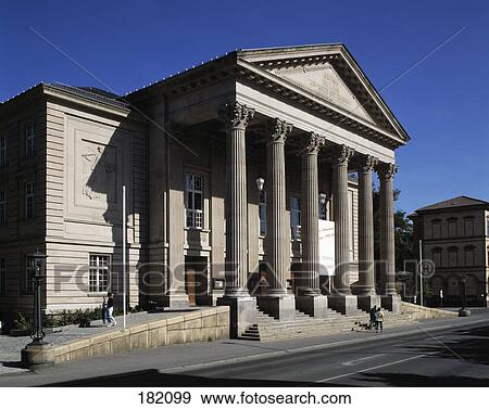 Stock Photo - Theater building on roadside, Meiningen, Thuringia, Germany . Fotosearch