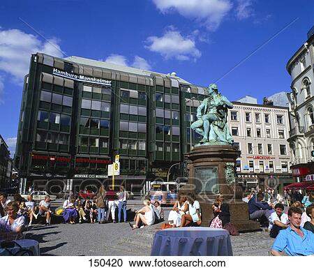 Tourists near statue, Hamburg, Germany View Large Photo Image Stock Image - Tourists near statue, Hamburg, Germany . Fotosearch