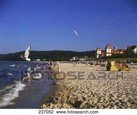 Tourists on beach, Binz Beach, Isle Of Rugen, Mecklenburg, Germany View Large Photo Image Stock Image - Tourists on beach, Binz Beach, Isle Of Rugen, Mecklenburg, Germany . Fotosearch
