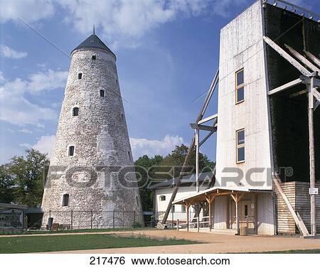 Stock Photograph - Tower in spa garden, Salzelmen, Schoenebeck, Saxony-Anhalt, Germany . Fotosearch
