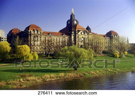 Trees in front of government building, Dresden, Saxony, Germany View Large Photo Image Stock Image - Trees in front of government building, Dresden, Saxony, Germany . Fotosearch