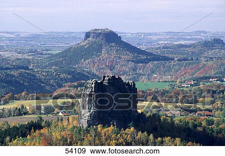 Trees on mountains, Mt Falkenstein, Mt Lilienstein, Saxony, Germany View Large Photo Image Stock Photo - Trees on mountains, Mt Falkenstein, Mt Lilienstein, Saxony, Germany . Fotosearch