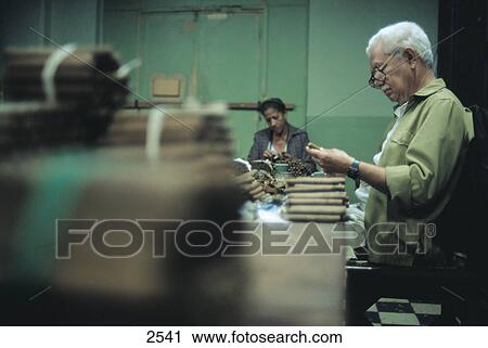 Two workers working in cigar factory, Havana, Cuba View Large Photo Image Stock Image - Two workers working in cigar factory, Havana, Cuba . Fotosearch