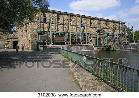 Stock Photo - Water power Station Kahlenberg, Muelheim an der Ruhr, North Rhine-Westphalia, Germany . Fotosearch