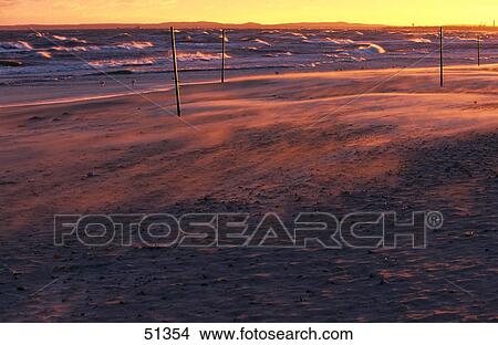 Picture - Waves breaking on beach, Ahlbeck, Usedom Island, Germany . Fotosearch