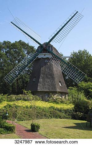 Stock Photo - Windmill in Herzlake, Germany . Fotosearch