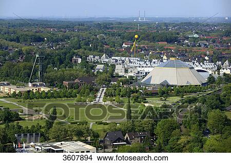 Yellow balloon above Oberhausen during the project SchachtZeichen 2010, Ruhr, Germany View Large Photo Image Picture - Yellow balloon above Oberhausen during the project SchachtZeichen 2010, Ruhr, Germany . Fotosearch