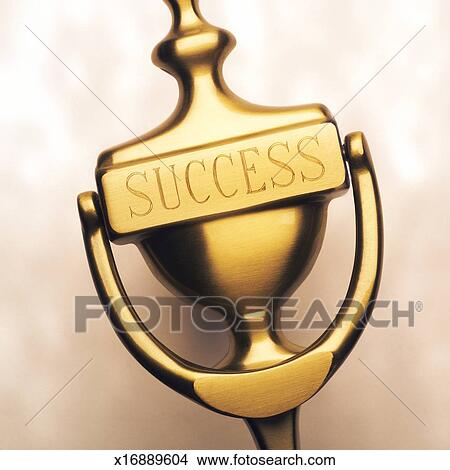 Brass Door Knocker Engraved With Word Success Picture