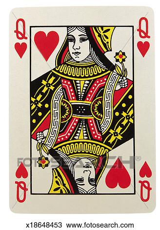 Close-up of the queen of hearts playing card Stock Image | x18648453 ...