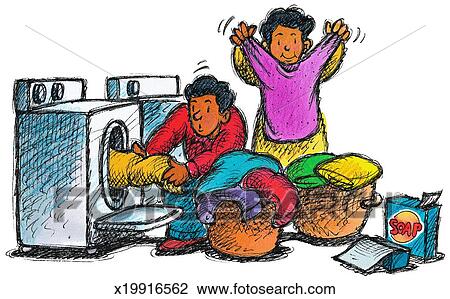 Wäsche Zeichnung | x19916562 | Fotosearch
