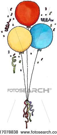 Three Balloons Stock Illustration | x17078838 | Fotosearch