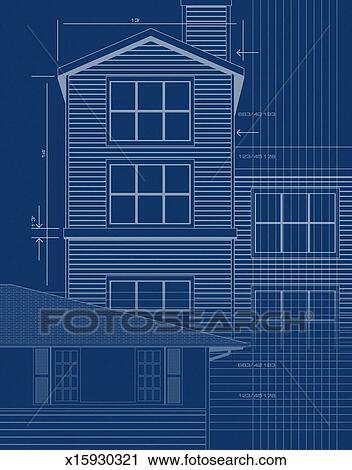 Blueprint of a House Clip Art | x15930321 | Fotosearch
