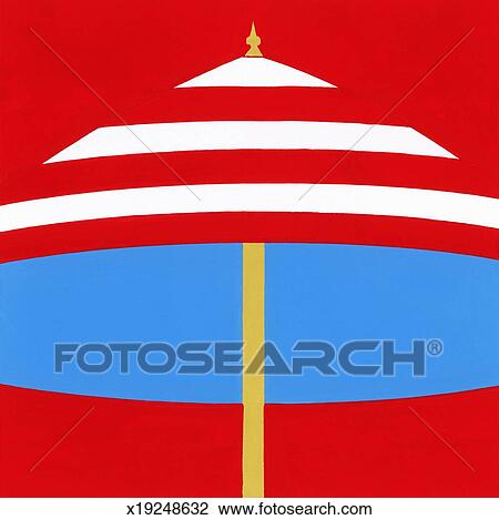 Beach Umbrella Drawing | x19248632 | Fotosearch