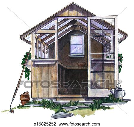 Greenhouse Drawing | x15825252 | Fotosearch
