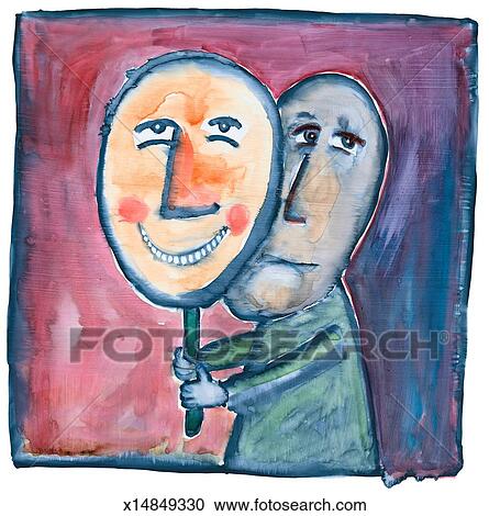 mask man happiness wearing illustration clipart illustrations fotosearch search