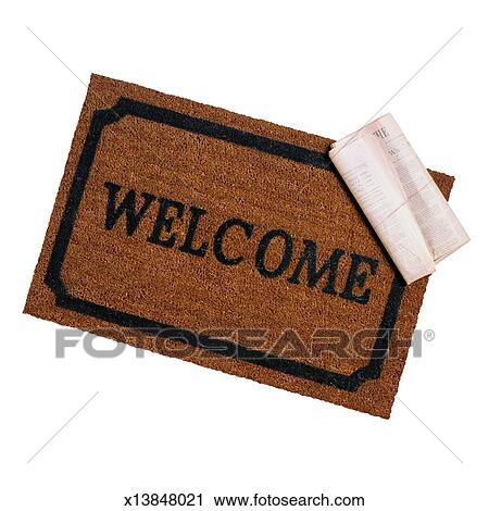 Stock Photography Of Welcome Mat And Newspaper X13848021 Search Welcome Mat And Newspaper