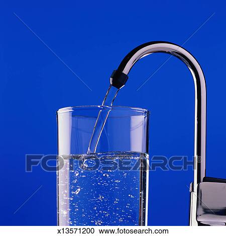 Glass Under A Purified Water Faucet Stock Image X13571200