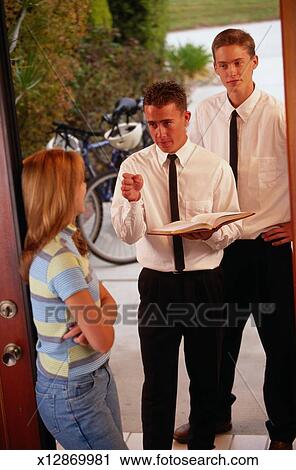 Jehovah S Witnesses At The Door Stock Image