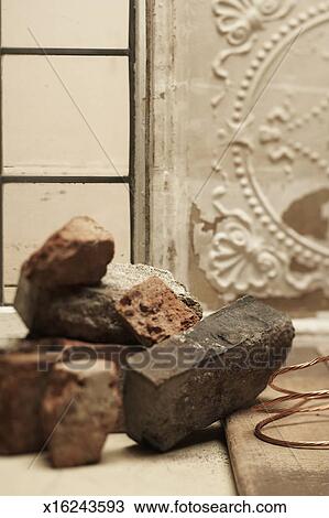 Salvaged Brick Copper Wire Tin Ceiling Tile And Leaded