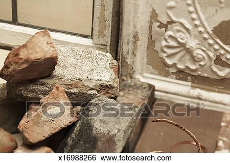 Salvaged Brick Copper Wire Tin Ceiling Tile And Leaded