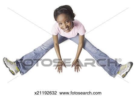Jeans legs spread out foto 520