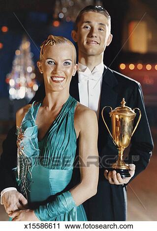 Portrait Of Two Proud Ballroom Dancers Standing Together On A