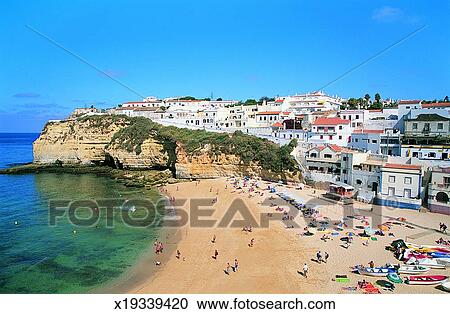 praia, em, carvoeiro, algarve, portugal Ampliar Foto Arquivos de Fotografia - praia, em, carvoeiro, algarve, portugal. Fotosearch - Busca de Fotos, Imagens, Murais de Parede e Clipart