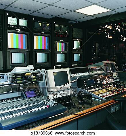 Tv Studio Control Room Stock Photo X18739358 Fotosearch