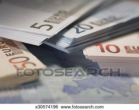 Stock Images Of Euro Currency Stacks 5 10 20 And 50 Notes Euro Currency Stacks Of 5 10 20 And 50 Notes Piled Together